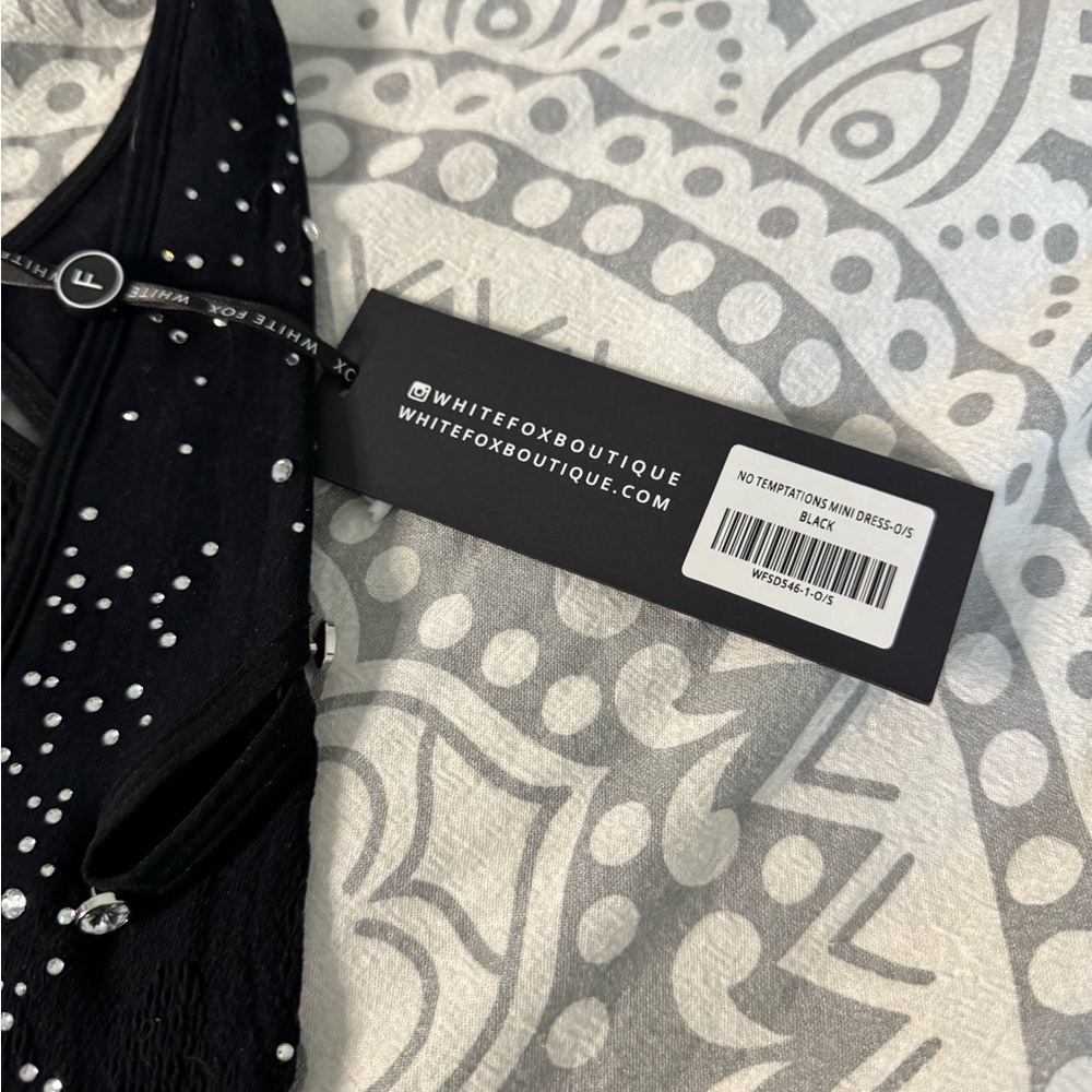 White Fox Boutique seamless halter rhinestone dress - Picture 3 of 4